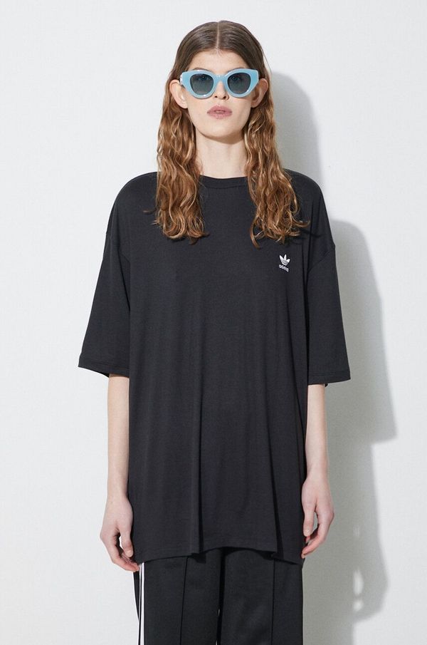 adidas Originals Majica kratkih rukava adidas Originals Adicolor Trefoil za žene, boja: crna