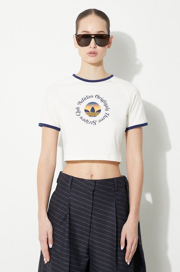 adidas Originals Majica kratkih rukava adidas Originals GFX Baby Tee za žene, boja: bež, JG8058