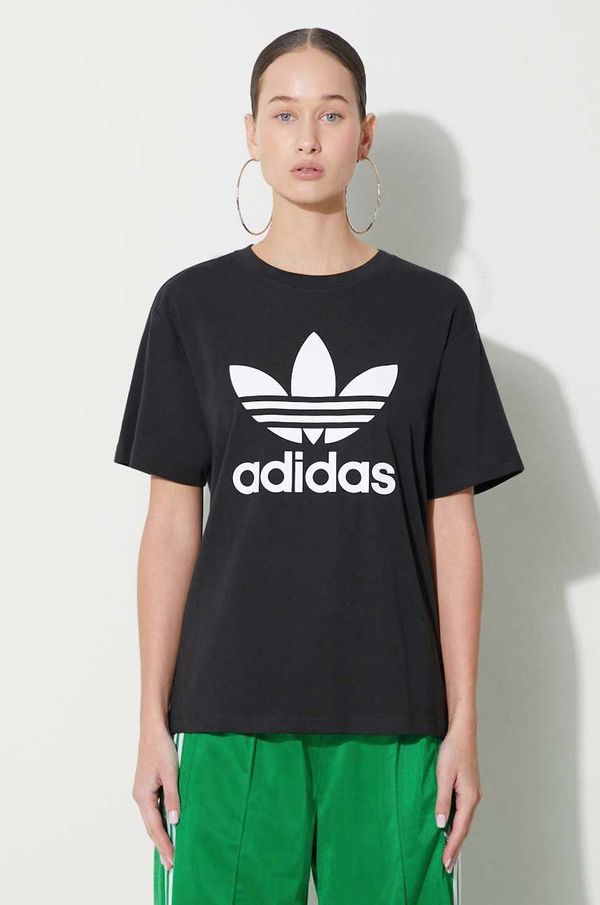 adidas Originals Majica kratkih rukava adidas Originals Trefoil Tee za žene, boja: crna, IR9533