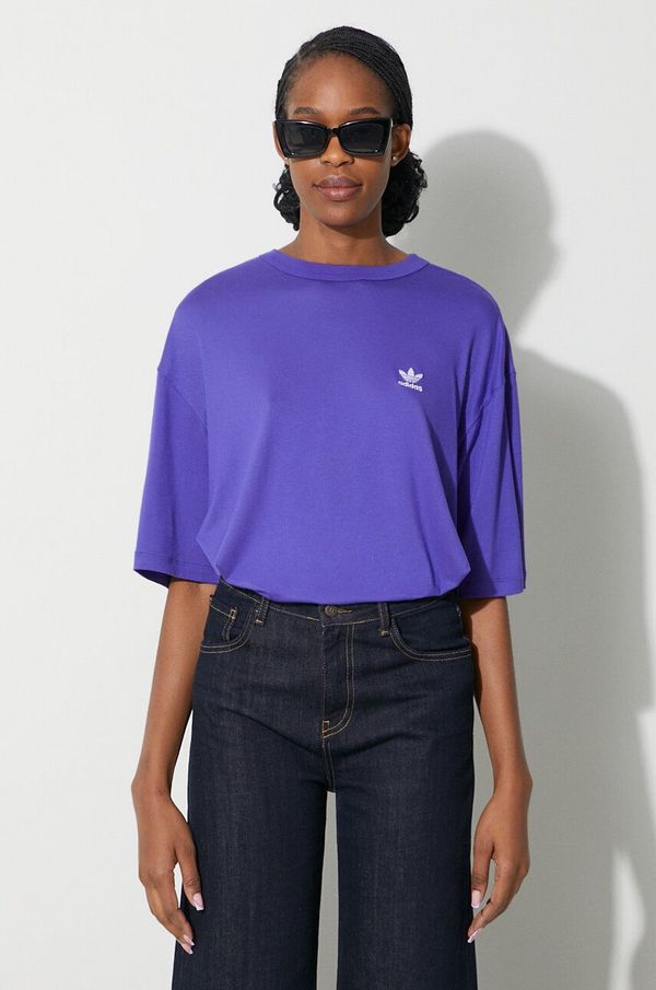 adidas Originals Majica kratkih rukava adidas Originals Trefoil Tee za žene, boja: ljubičasta, IR8065