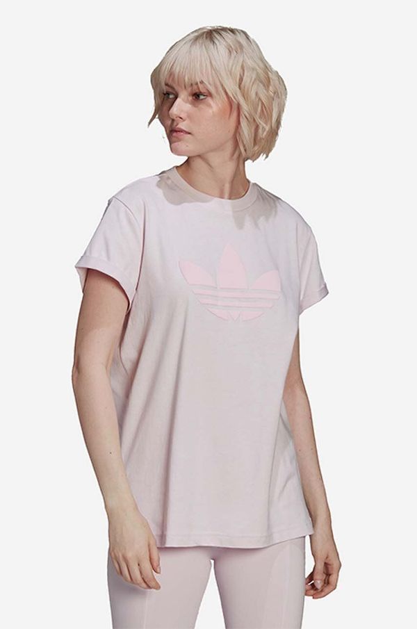 adidas Originals Pamučna majica adidas Originals boja: ružičasta, s uzorkom, HU1631-pink