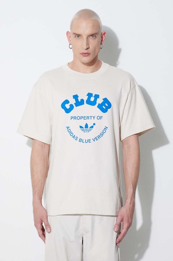 adidas Originals Pamučna majica adidas Originals Club Tee boja: bež, s tiskom, IA2489-cream