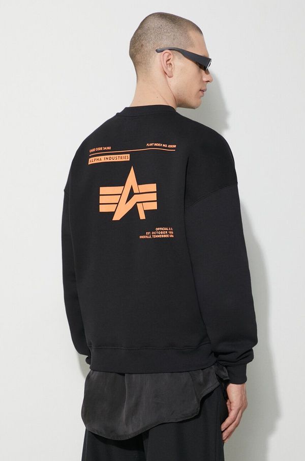 Alpha Industries Dukserica Alpha Industries Logo BP za muškarce, boja: crna, s tiskom, 146304