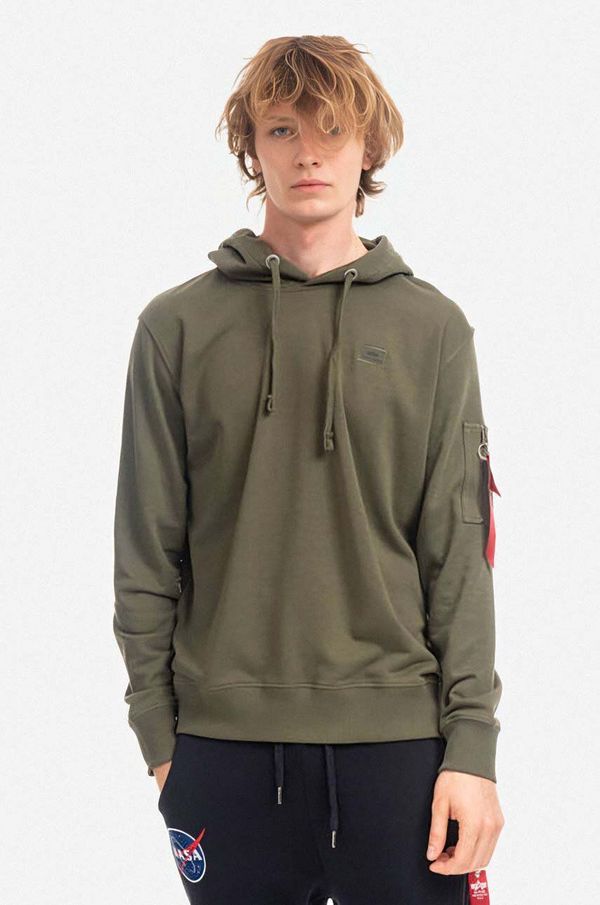 Alpha Industries Dukserica Alpha Industries X-Fit Hoody za muškarce, boja: zelena, s kapuljačom, bez uzorka, 158321.257-green