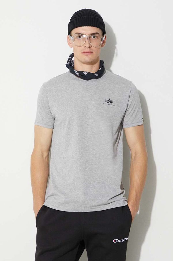 Alpha Industries Majica kratkih rukava Alpha Industries za muškarce, boja: siva, s tiskom, 188505.17-grey