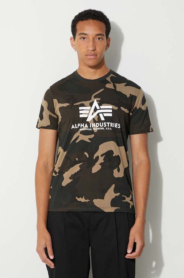 Alpha Industries Pamučna majica Alpha Industries Basic T-Shirt Camo boja: zelena, s uzorkom, 100501C.408-green 100501C.408