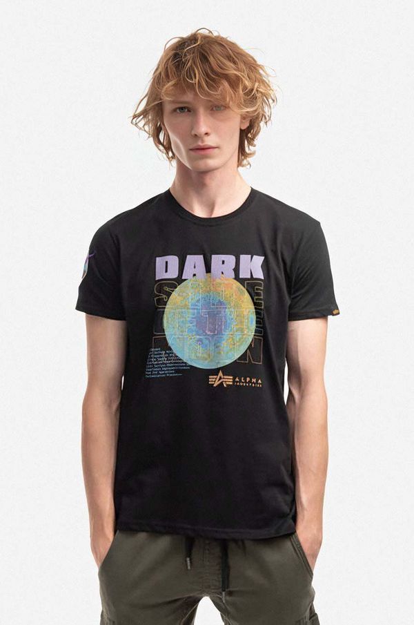 Alpha Industries Pamučna majica Alpha Industries boja: crna, s tiskom, 108510.556-black