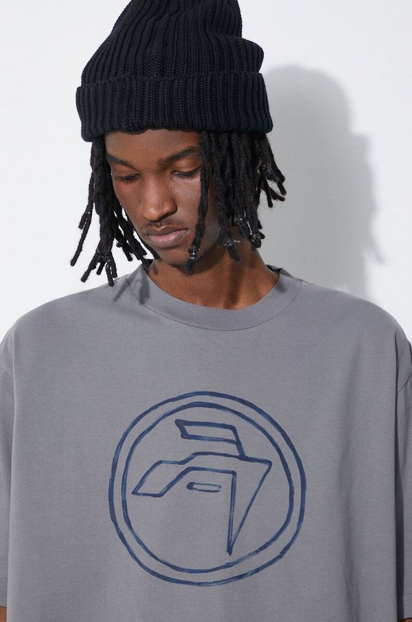 Ambush Pamučna majica AMBUSH Hand Drawn Emblem za muškarce, boja: siva, s tiskom, BMAA007S24JER