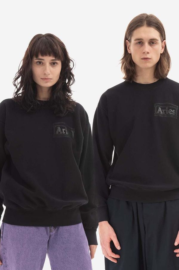 Aries Pamučna dukserica Aries Premium Temple Sweatshirt boja: crna, s tiskom, AR20000 BLACK