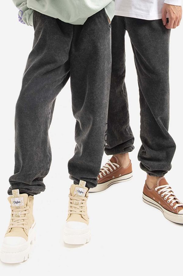 Aries Pamučni donji dio trenirke Aries No Problemo boja: crna, s tiskom, AR30002-BLACK