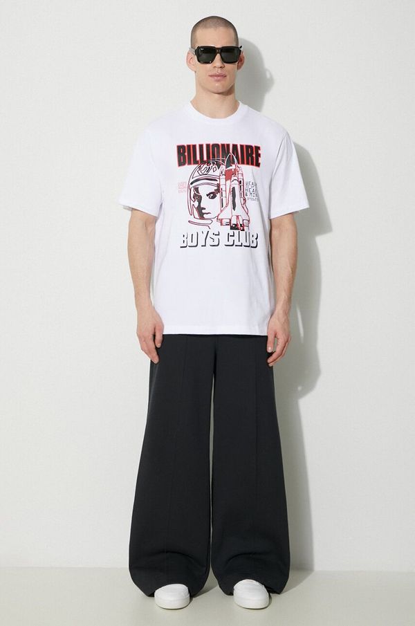 Billionaire Boys Club Pamučna majica Billionaire Boys Club Space Program za muškarce, boja: bijela, s tiskom, B24139