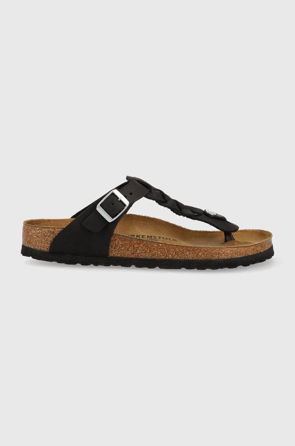 Birkenstock Kožne japanke Birkenstock za žene, boja: crna, ravni potplat, 1021349-black