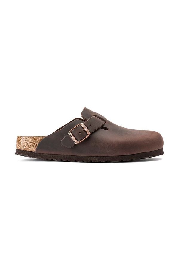 Birkenstock Kožne natikače Birkenstock Boston SFB za žene, boja: smeđa, 860133-Oil.hab