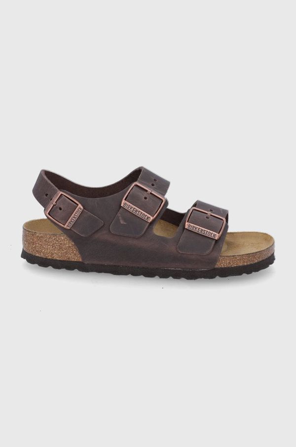 Birkenstock Kožne sandale Birkenstock Milano za žene, boja: smeđa