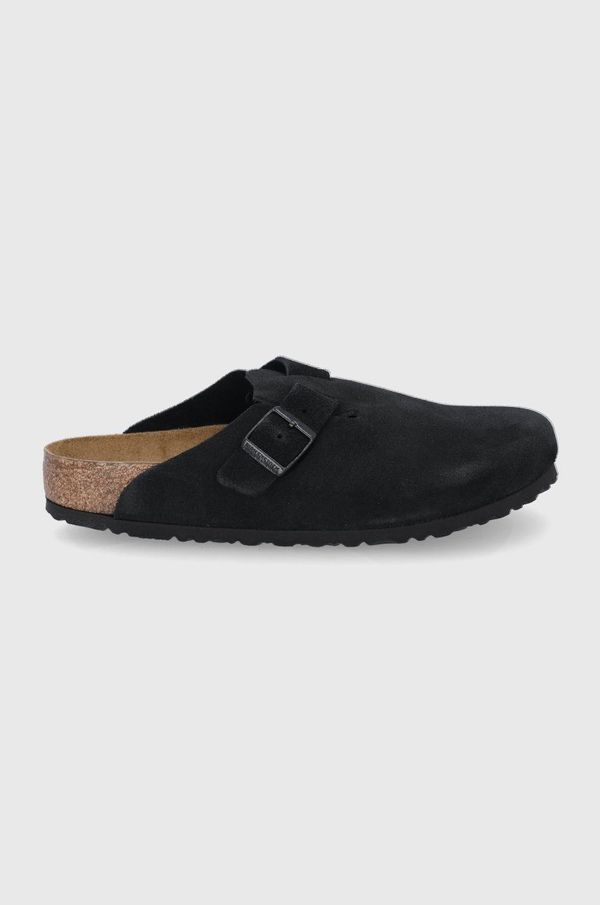 Birkenstock Natikače od brušene kože Birkenstock Boston boja: crna