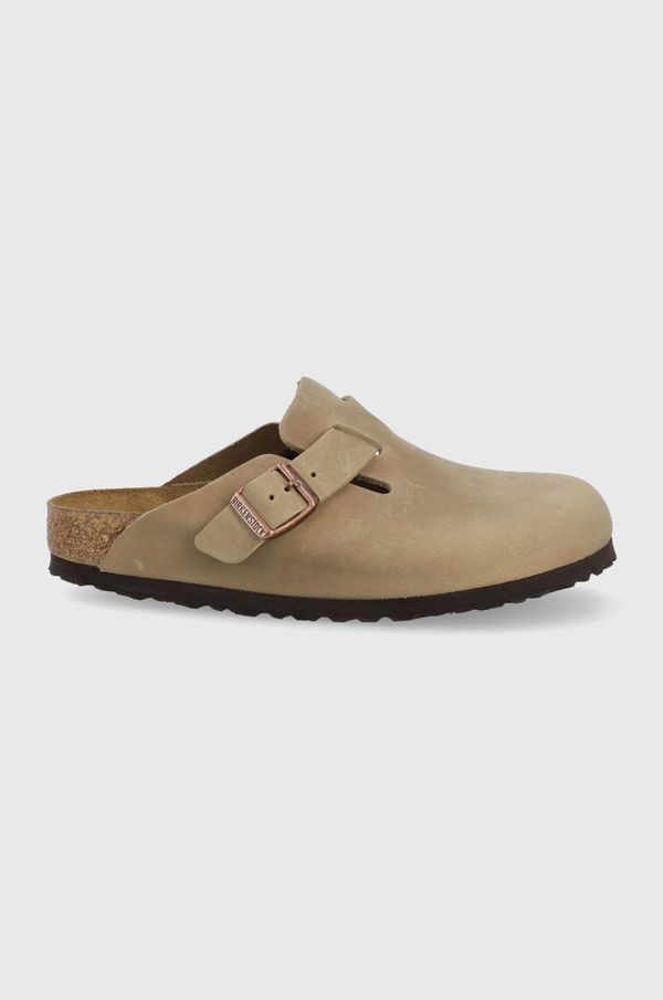 Birkenstock Natikače od brušene kože Birkenstock Boston za žene, boja: smeđa, 960813-oil.tab.br