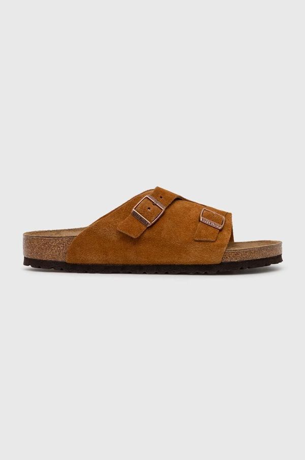 Birkenstock Natikače od brušene kože Birkenstock Zürich za muškarce, boja: smeđa, 1023842