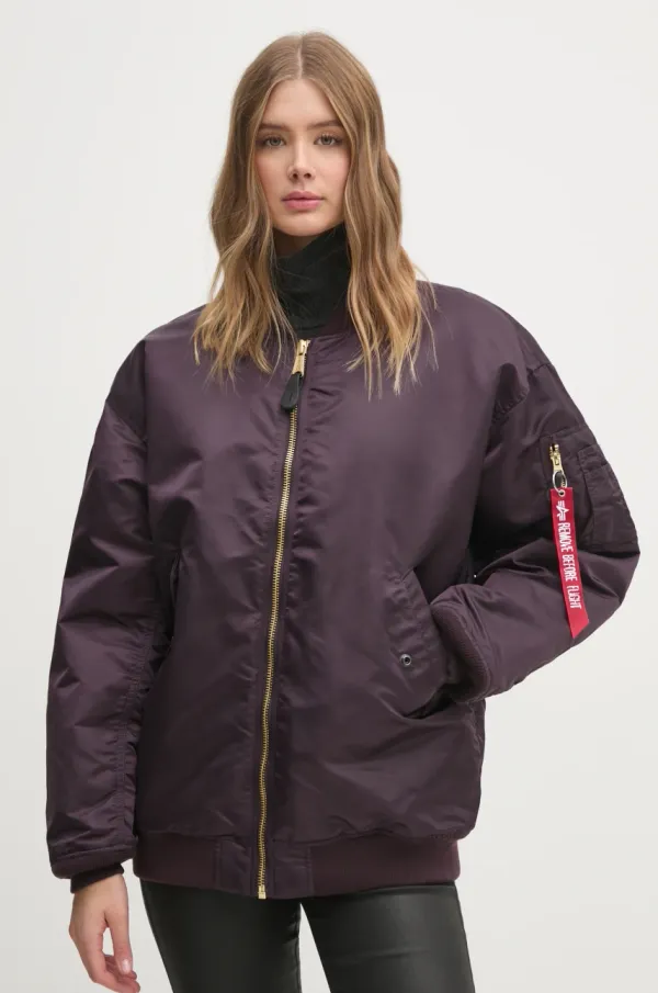 Alpha Industries Bomber jakna Alpha Industries MA-1 CORE WMN za žene, boja: ljubičasta, za zimu, oversize