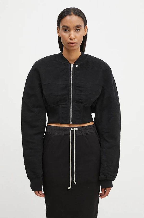 Rick Owens Bomber jakna Rick Owens Collage Bomber za žene, boja: crna, za prijelazno razdoblje, DS02D2723.MO