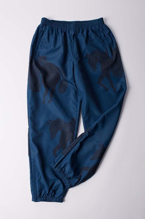 by Parra Hlače by Parra Sweat Horse Track Pants boja: tamno plava, ravni kroj, srednje visoki struk, 51237