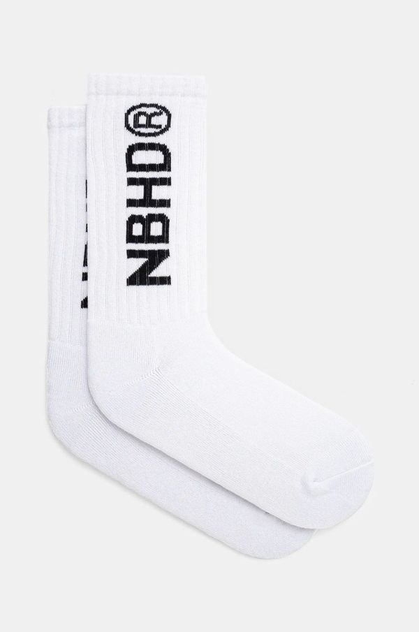Neighborhood Čarape NEIGHBORHOOD Nbhd Logo Socks za muškarce, boja: bijela, 242WINH.UWM02