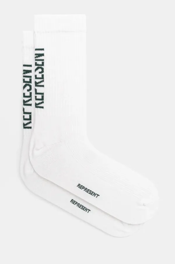 Represent Čarape Represent Logo Socks 2 Pack 2-pack za muškarce, boja: bijela, MLM8865.39