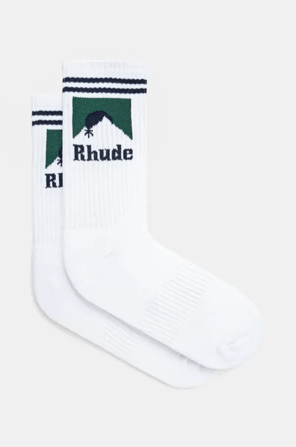 RHUDE Čarape RHUDE Striped Moonlight za muškarce, boja: bijela, RHPS25SO04117
