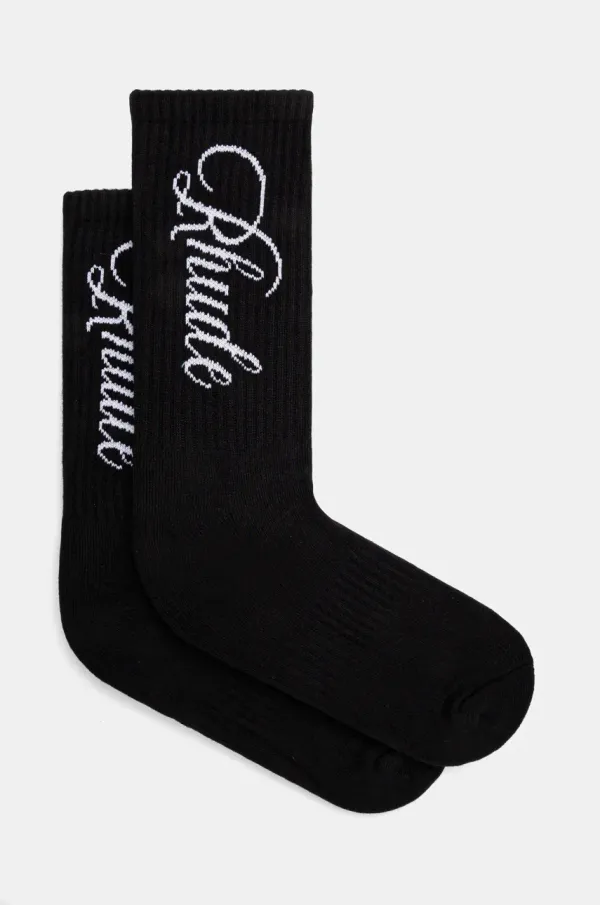 RHUDE Čarape RHUDE Vertical Script za muškarce, boja: crna, RHPS25SO07117