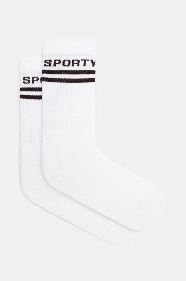 Sporty & Rich Čarape Sporty & Rich Bold Logo za žene, boja: bijela, AC034512308WH01