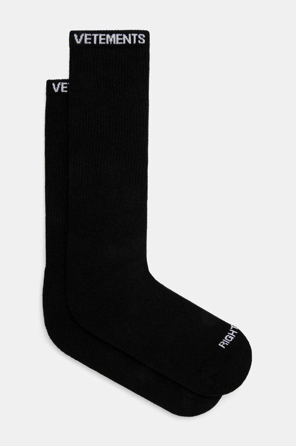 Vetements Čarape VETEMENTS Logo boja: crna, UA66SO100B