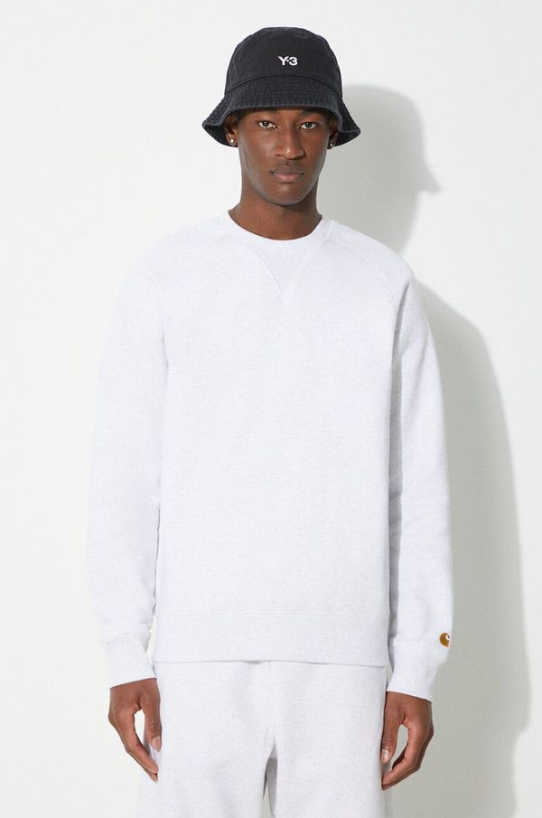 Carhartt WIP Dukserica Carhartt WIP Chase Sweat za muškarce, boja: siva, melanž, I033660.00JXX