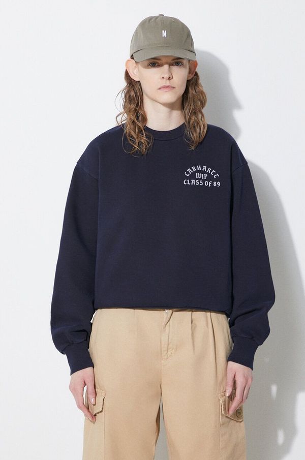 Carhartt WIP Dukserica Carhartt WIP Class of 89 Sweat za žene, boja: tamno plava, s tiskom, I033236.00BGD