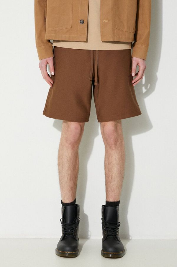 Carhartt WIP Kratke hlače Carhartt WIP American Script Sweat Short za muškarce, boja: smeđa, I031685.1ZDXX