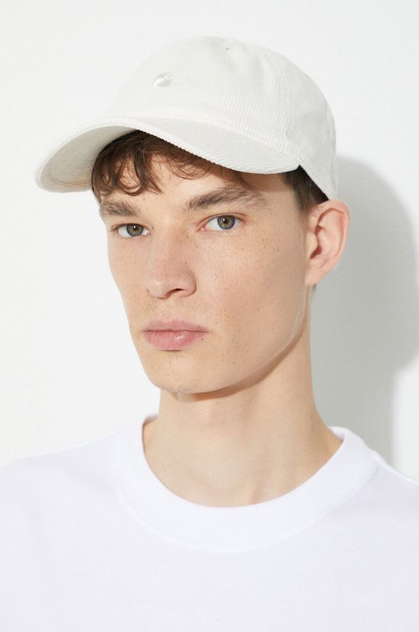 Carhartt WIP Pamučna kapa sa šiltom Carhartt WIP Harlem Cap boja: bež, bez uzorka, I028955.D6XX