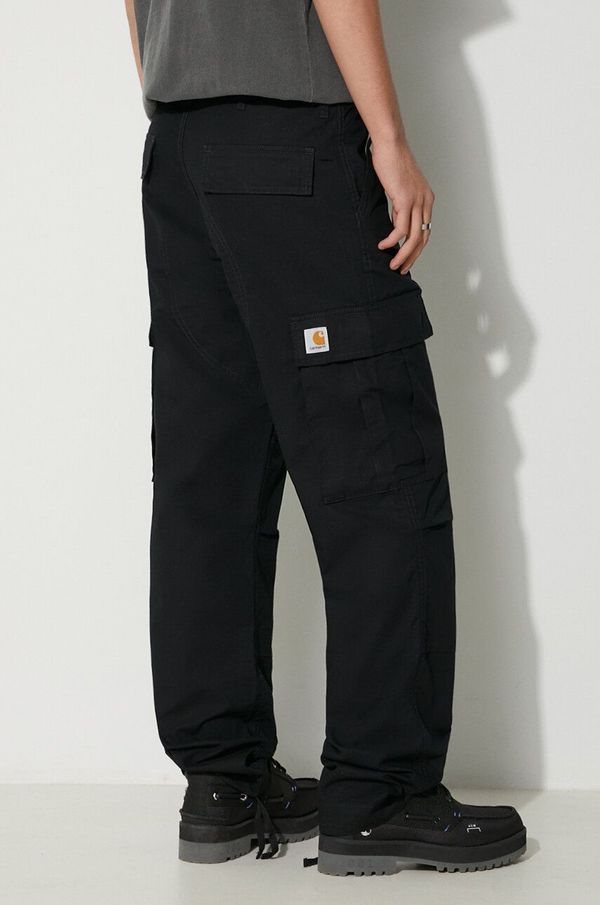 Carhartt WIP Pamučne hlače Carhartt WIP boja: crna, ravni kroj