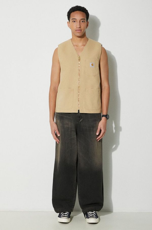 Carhartt WIP Traper prsluk Carhartt WIP Arbor Vest za muškarce, boja: bež, za prijelazno razdoblje, I031521.1YH3K