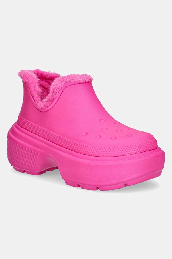 Crocs Cipele Crocs Stomp Lined Shorty Boot za žene, boja: ružičasta, s platformom, s toplom podstavom, 210673.6TW
