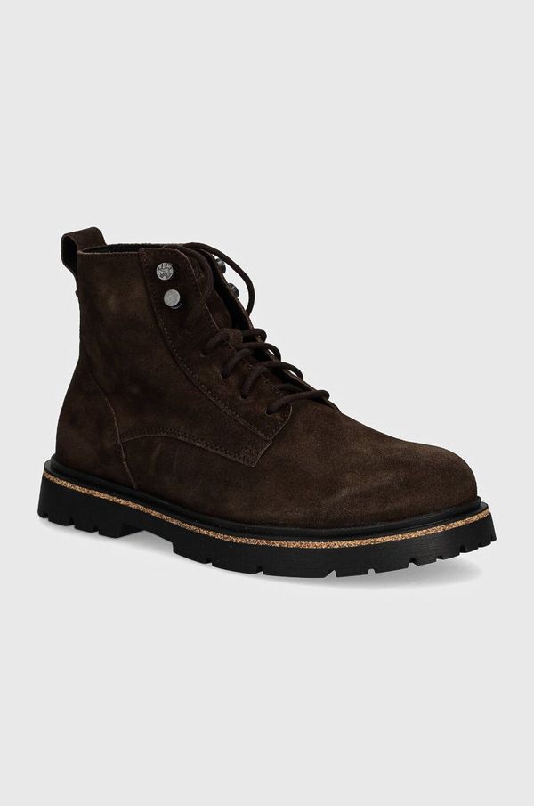 Birkenstock Cipele od brušene kože Birkenstock Highwood Lace Mid za muškarce, boja: smeđa, 1028931