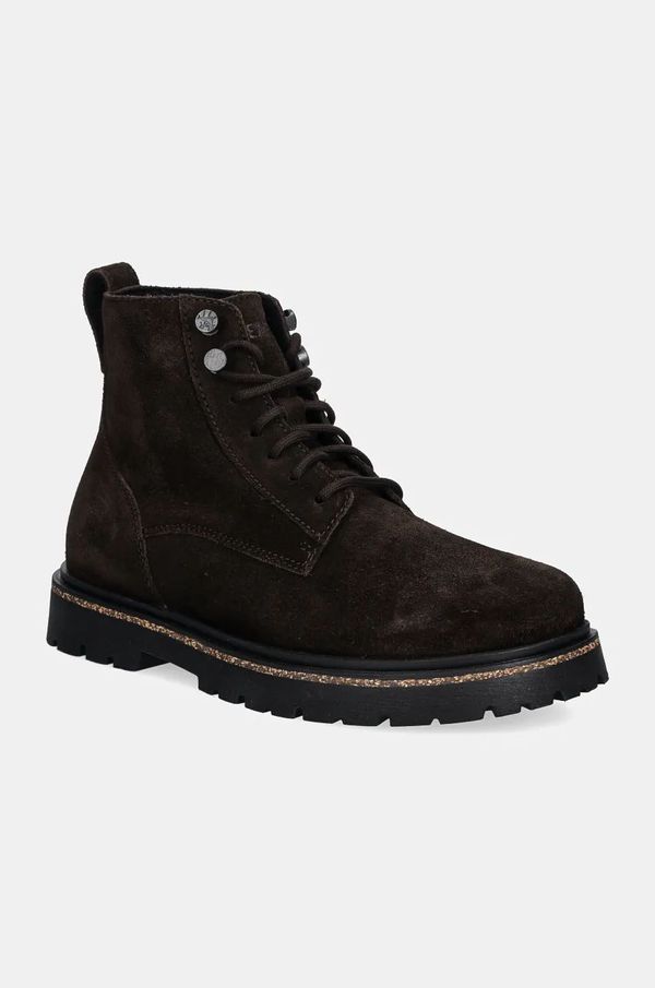 Birkenstock Cipele od brušene kože Birkenstock Highwood Lace za žene, boja: smeđa, ravni potplat, 1028940