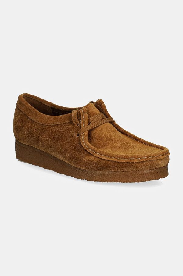 Clarks Originals Cipele od brušene kože Clarks Originals Wallabee za žene, boja: smeđa, ravni potplat, 26168668