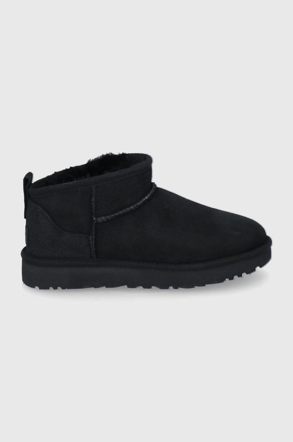 Ugg Cipele za snijeg od brušene kože UGG Classic Ultra Mini boja: crna, 1116109.BLK