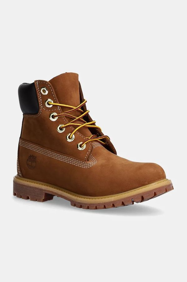 Timberland Čizme od nubuk kože Timberland PREMIUM 6 INCH BOOT boja: smeđa, ravni potplat, TB1103602141