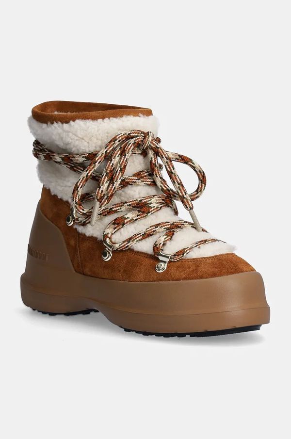 Moon Boot Čizme za snijeg od brušene kože Moon Boot MB LUNA BOOT SHEARLING boja: smeđa, 80D2480020 MA03