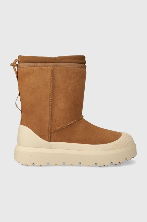 Ugg Čizme za snijeg od brušene kože UGG Classic Short Weather Hybrid za muškarce, boja: smeđa, 1143992