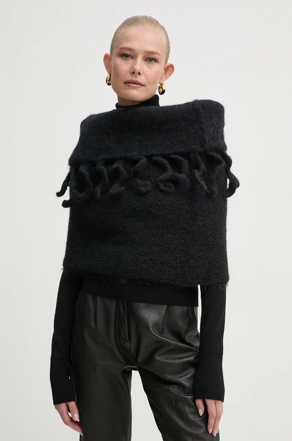 Sunnei Cjevasti vuneni šal Sunnei boja: crna, bez uzorka, ACCXSAC010