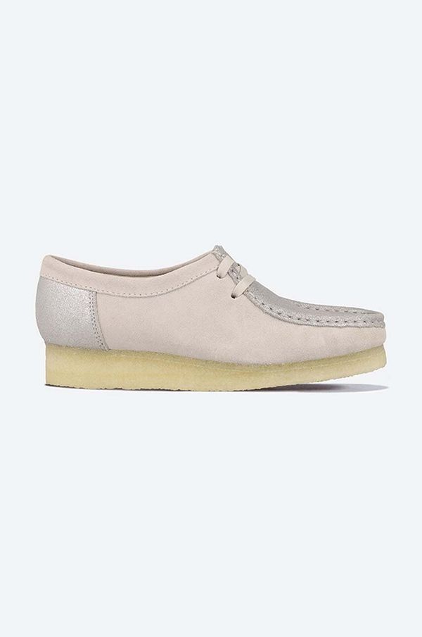 Clarks Originals Mokasinke od brušene kože Clarks Wallabee ravni potplat, 26156540