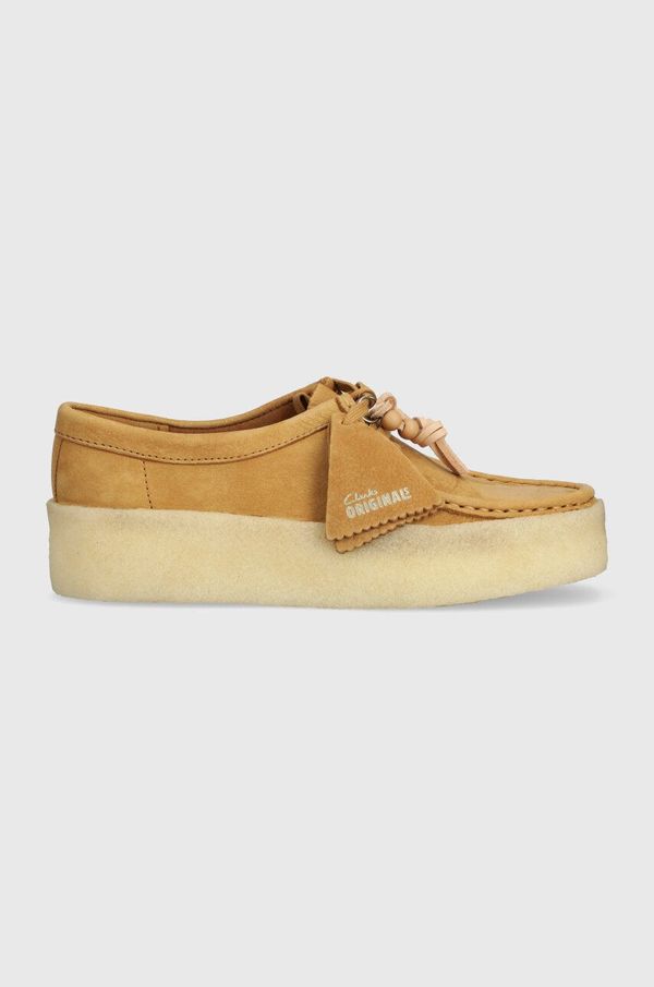 Clarks Originals Mokasinke od nubuk kože Clarks Originals Wallabee Cup boja: smeđa, s platformom, 26176566
