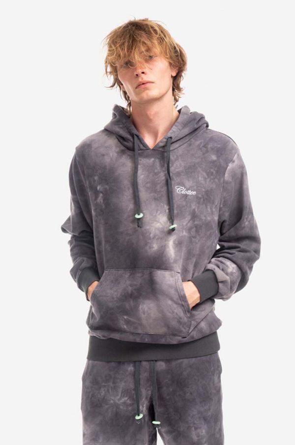 CLOTTEE Pamučna dukserica CLOTTEE Script Tie Dye Hoodie za muškarce, boja: siva, s kapuljačom, s uzorkom, CTHD3002.GREY-GREY