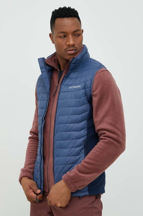 Columbia Sportski prsluk Columbia Powder Pass boja: tamno plava, za prijelazno razdoblje, 1842414