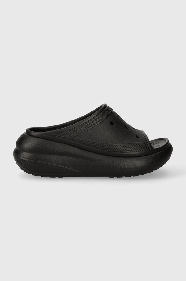 Crocs Natikače Crocs Classic Crush Slide za žene, boja: crna, s platformom, 208731